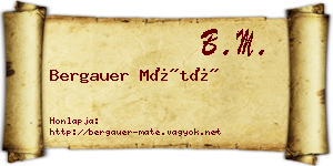 Bergauer Máté névjegykártya